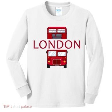 London Red Bus Kids Long Sleeve Shirt