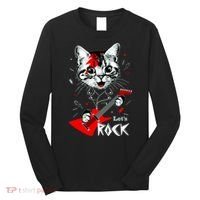 Lets Rock Cat Rock Band Guitar Rock And Roll Long Sleeve Shirt thumb 0