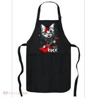Lets Rock Cat Rock Band Guitar Rock And Roll Apron thumb 0