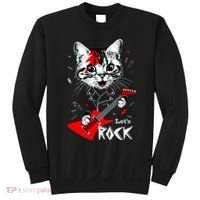 Lets Rock Cat Rock Band Guitar Rock And Roll Sweatshirt thumb 0