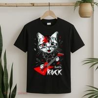 Lets Rock Cat Rock Band Guitar Rock And Roll T-Shirt thumb 2