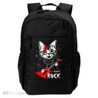 Lets Rock Cat Rock Band Guitar Rock And Roll Backpack thumb 0