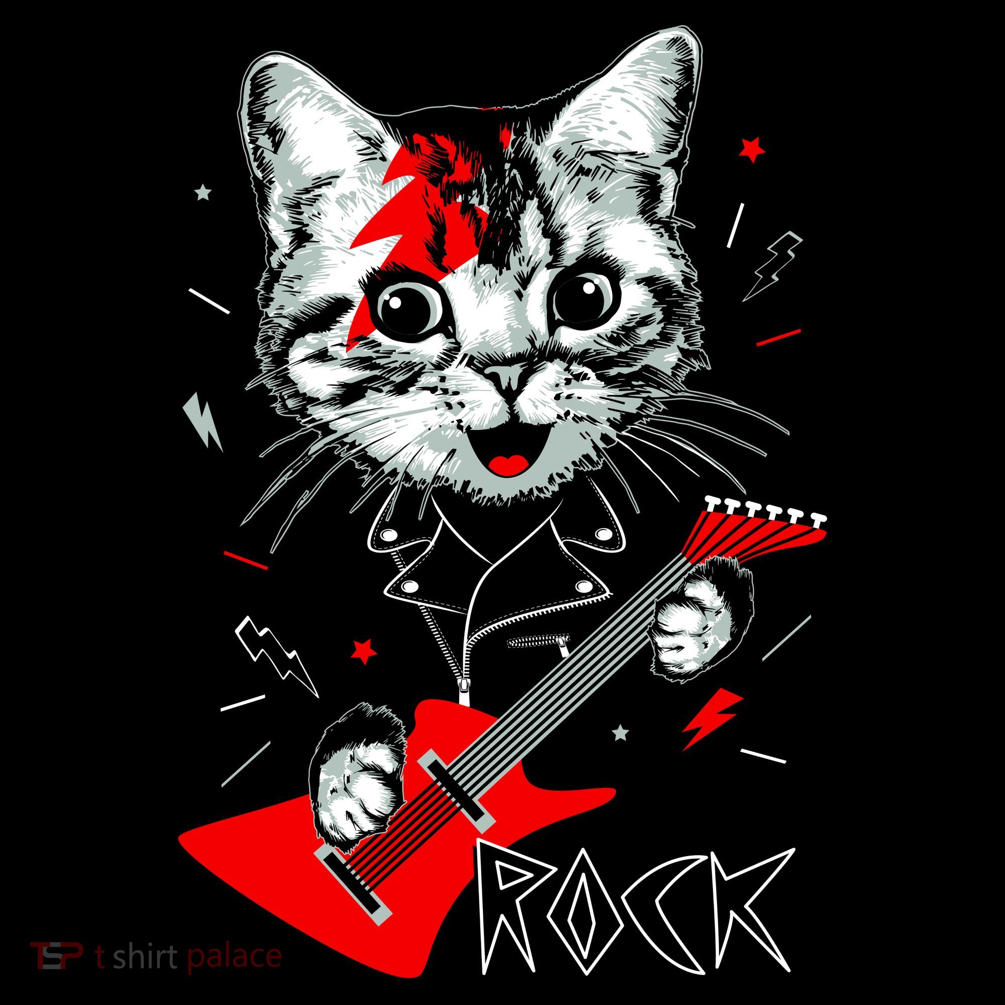 Lets Rock Cat Rock Band Guitar Rock And Roll Coffee Mug