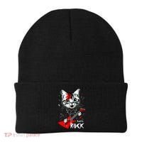 Lets Rock Cat Rock Band Guitar Rock And Roll Beanie thumb 0