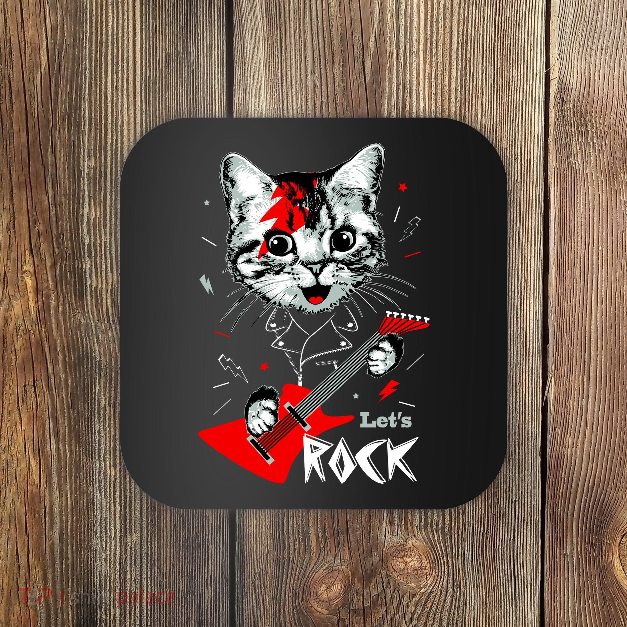 Lets Rock Cat Rock Band Guitar Rock And Roll Coaster