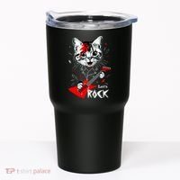 Lets Rock Cat Rock Band Guitar Rock And Roll Tumbler thumb 0