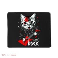 Lets Rock Cat Rock Band Guitar Rock And Roll Mousepad thumb 0