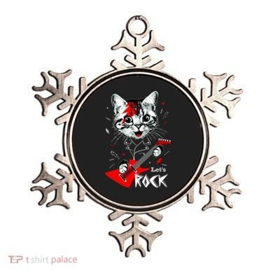 Lets Rock Cat Rock Band Guitar Rock And Roll Ornament