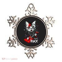 Lets Rock Cat Rock Band Guitar Rock And Roll Ornament thumb 0