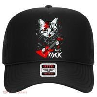 Lets Rock Cat Rock Band Guitar Rock And Roll Hat thumb 0