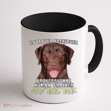 Labrador Retriever Chocolate Lab Professional Human Trainer Cute Dog Coffee Mug back