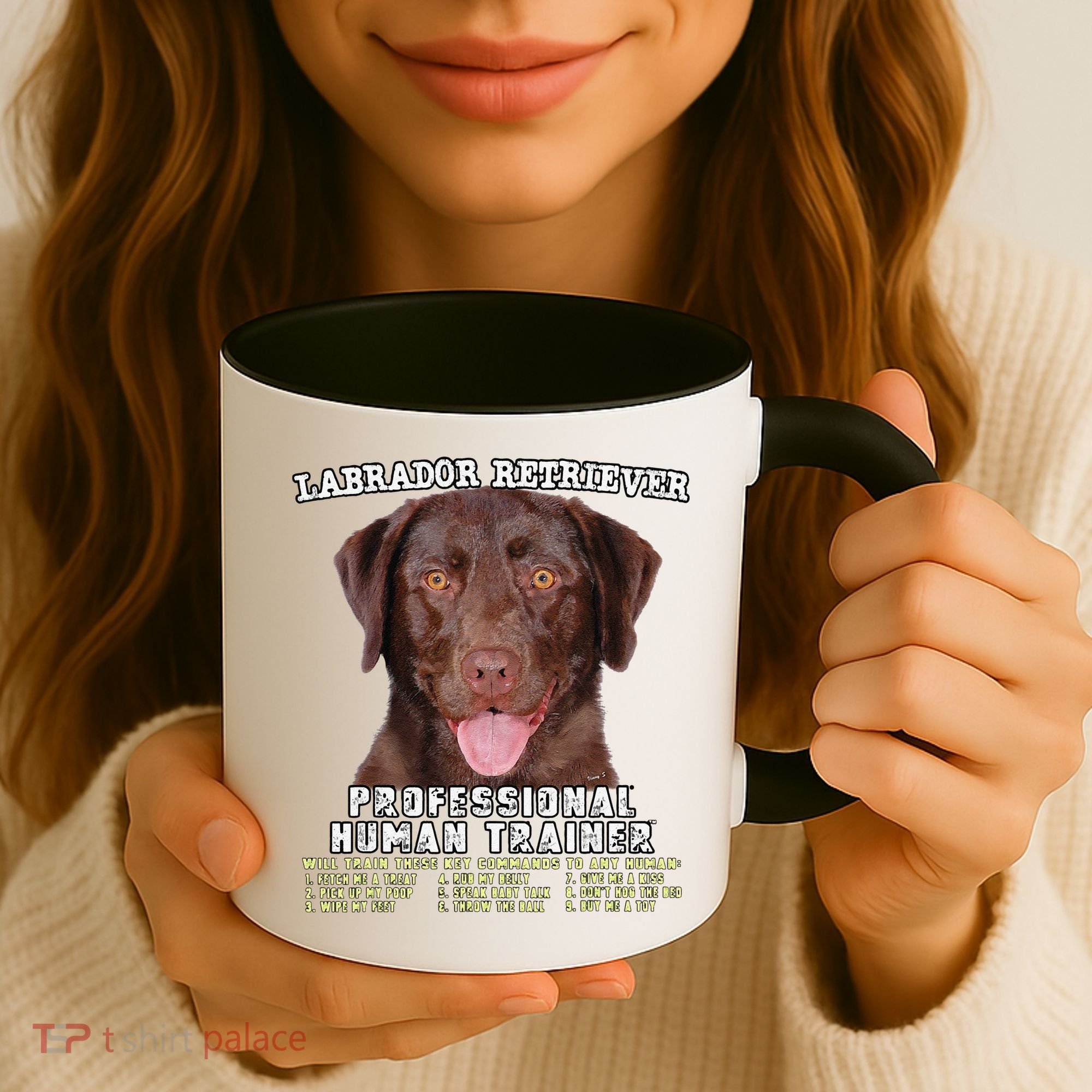 Labrador Retriever Chocolate Lab Professional Human Trainer Cute Dog Coffee Mug