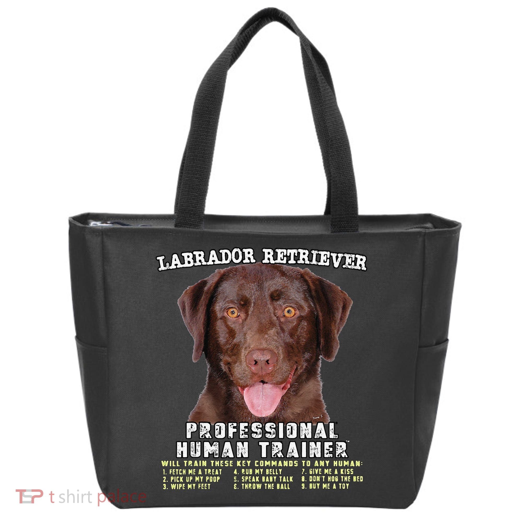 Labrador Retriever Chocolate Lab Professional Human Trainer Cute Dog Tote Bag