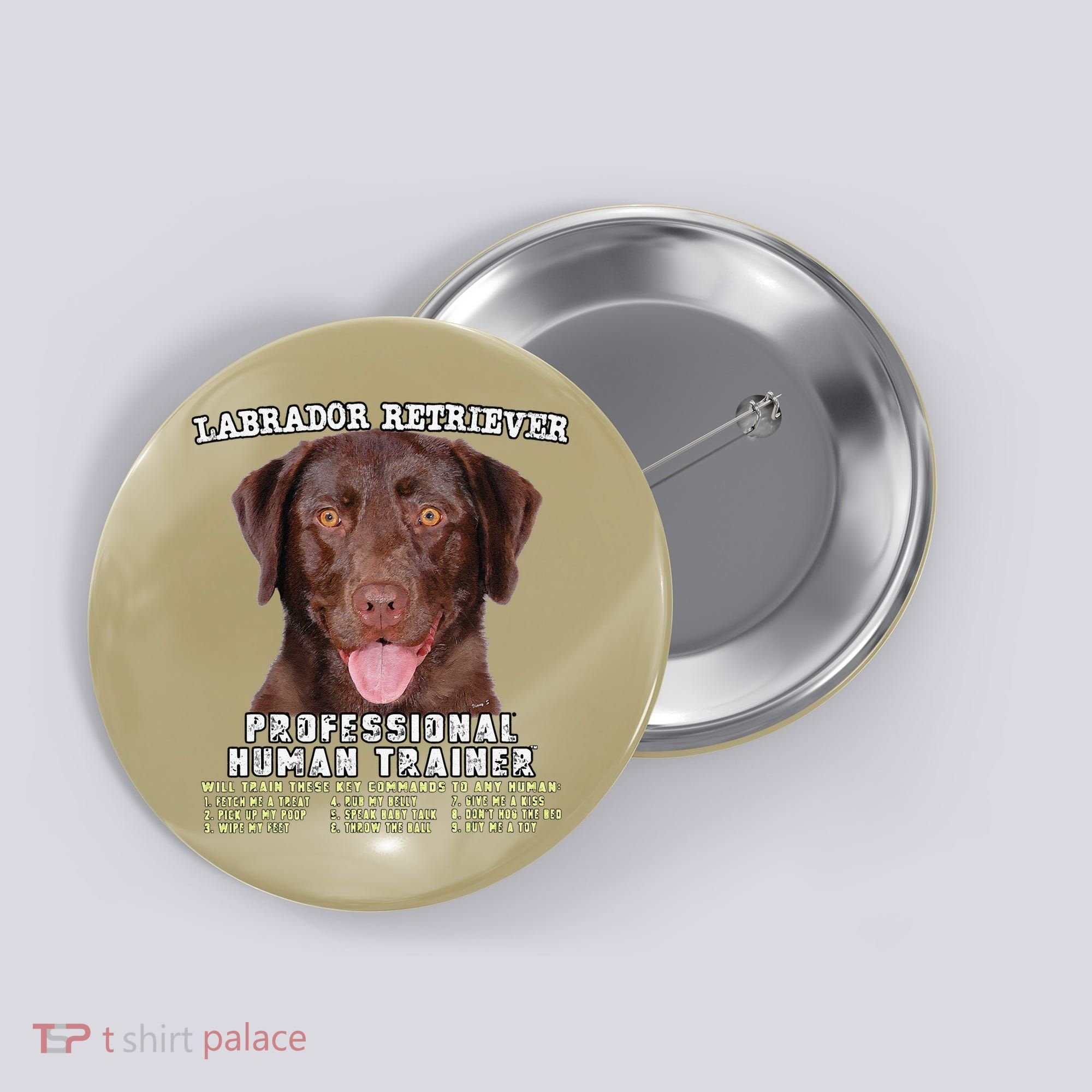 Labrador Retriever Chocolate Lab Professional Human Trainer Cute Dog Button
