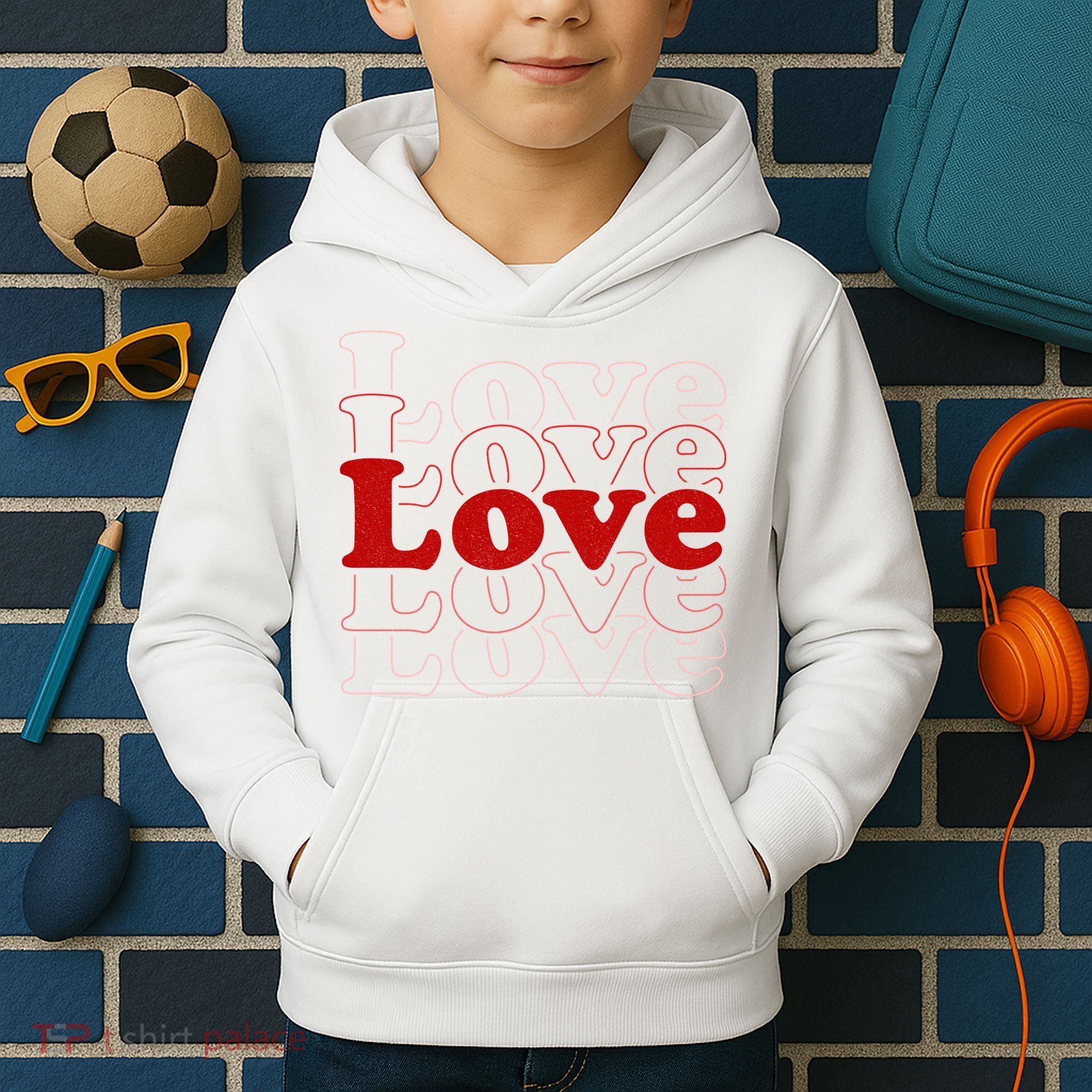 Love Retro Cute Gift Kids Hoodie