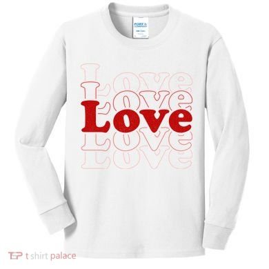 Love Retro Cute Gift Kids Long Sleeve Shirt