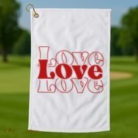 Love Retro Cute Gift Golf Towel thumb 1