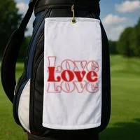 Love Retro Cute Gift Golf Towel thumb 2