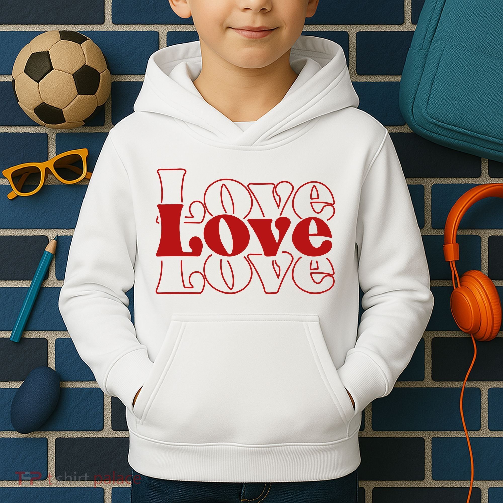 Love Retro Cute Gift Kids Hoodie