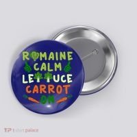 Letttuce Romaine Calm Leaf Vegetable Vegetarian Vegan Cool Gift Button thumb 0