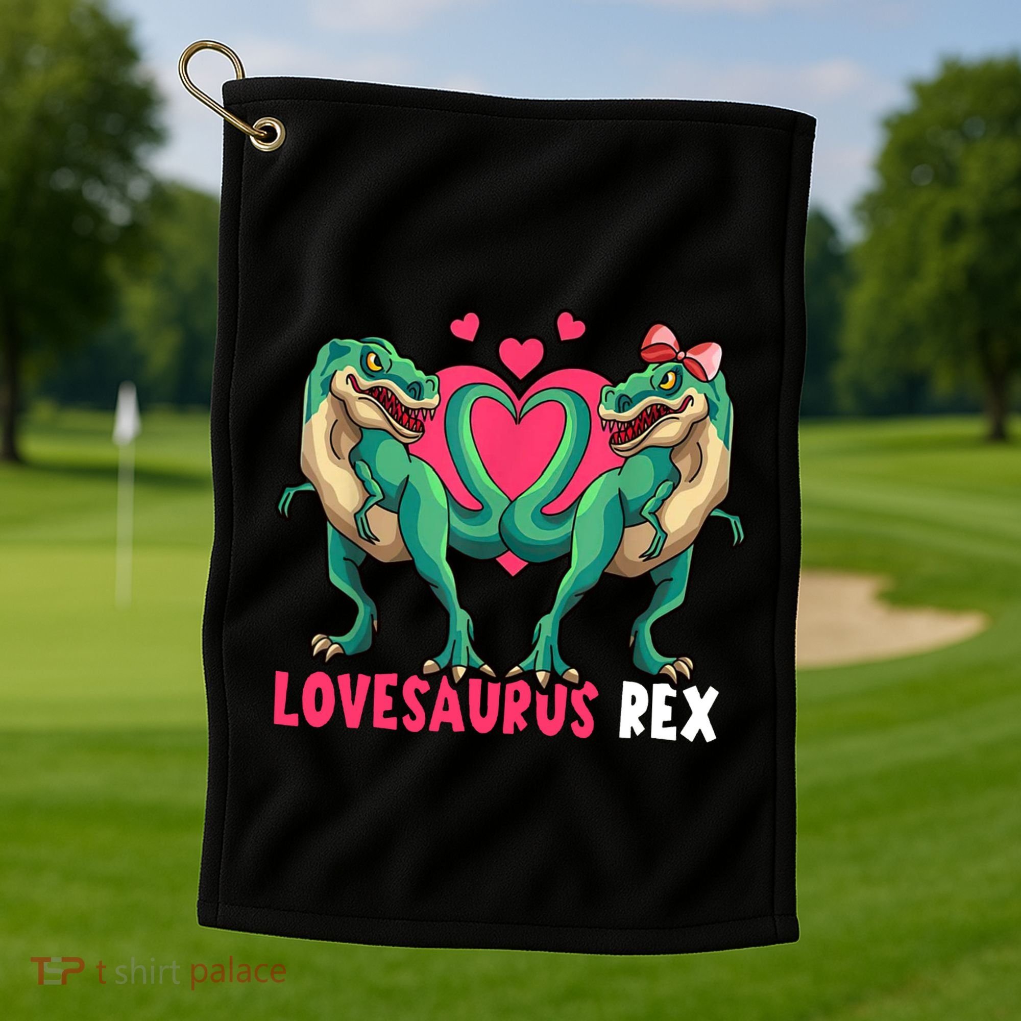 Lovesaurus Rex Cute Gift Golf Towel