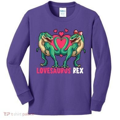 Lovesaurus Rex Cute Gift Kids Long Sleeve Shirt