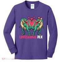 Lovesaurus Rex Cute Gift Kids Long Sleeve Shirt thumb 0