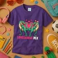 Lovesaurus Rex Cute Gift Kids T-Shirt thumb 3