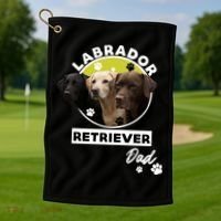Labrador Retriever Dog Dad Golf Towel thumb 1