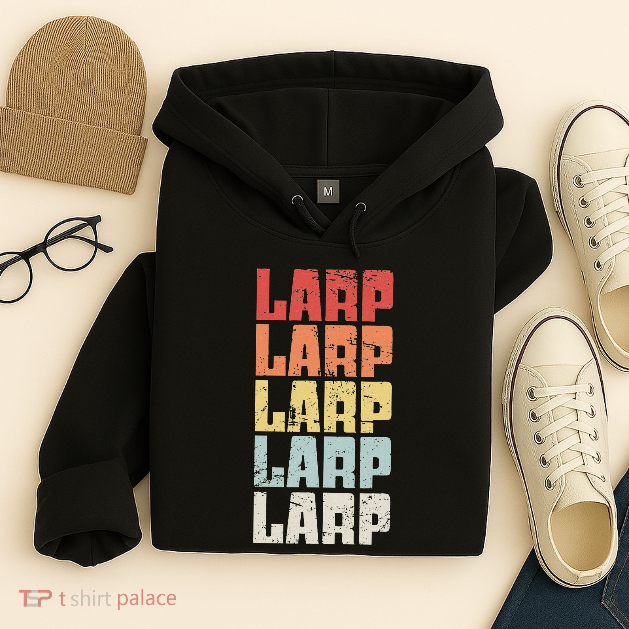 Larp Retro Distressed Larping Hoodie