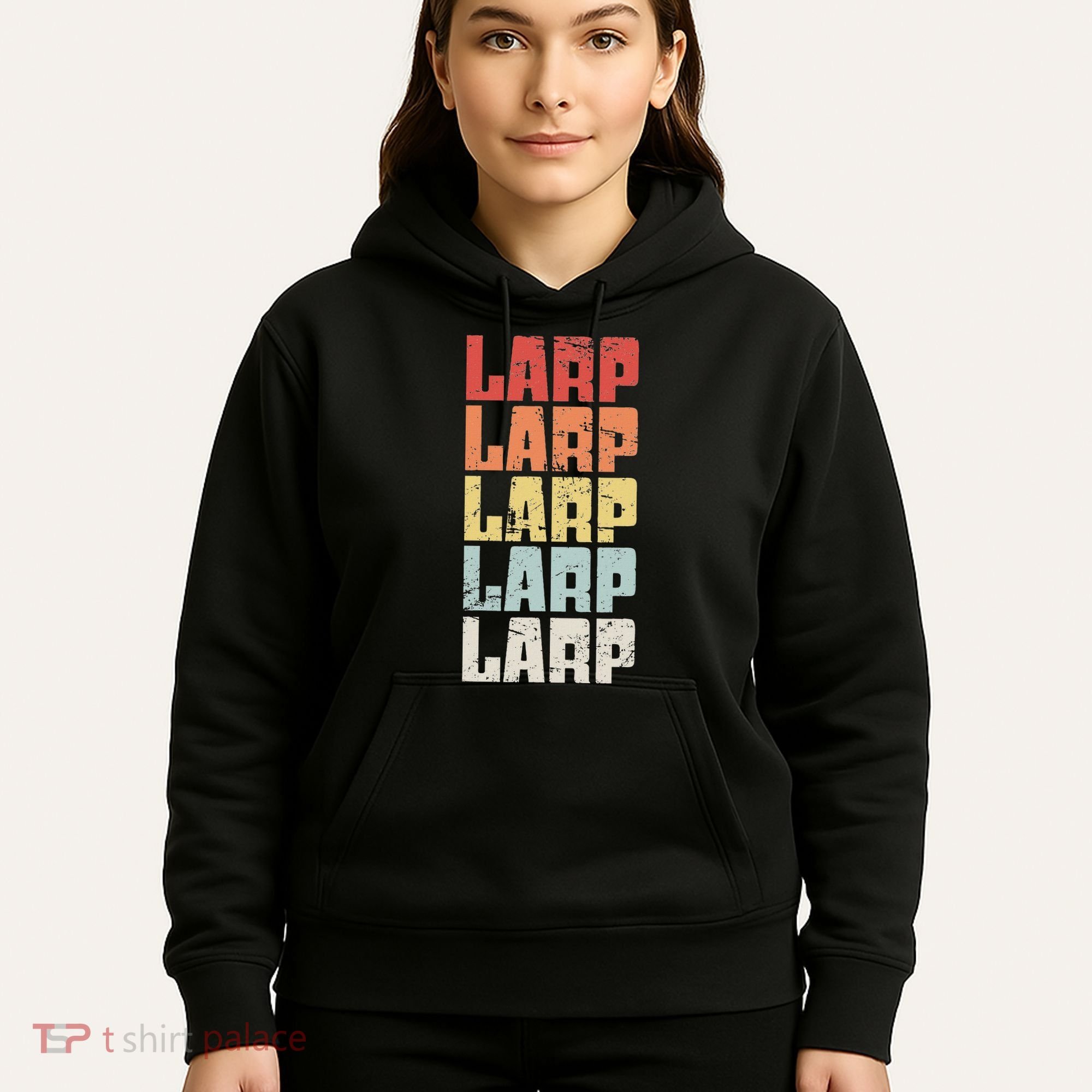 Larp Retro Distressed Larping Hoodie