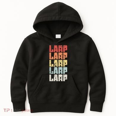 Larp Retro Distressed Larping Kids Hoodie