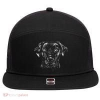 Labrador Retriever Dog 7 Panel Mesh Trucker Snapback Hat thumb 0