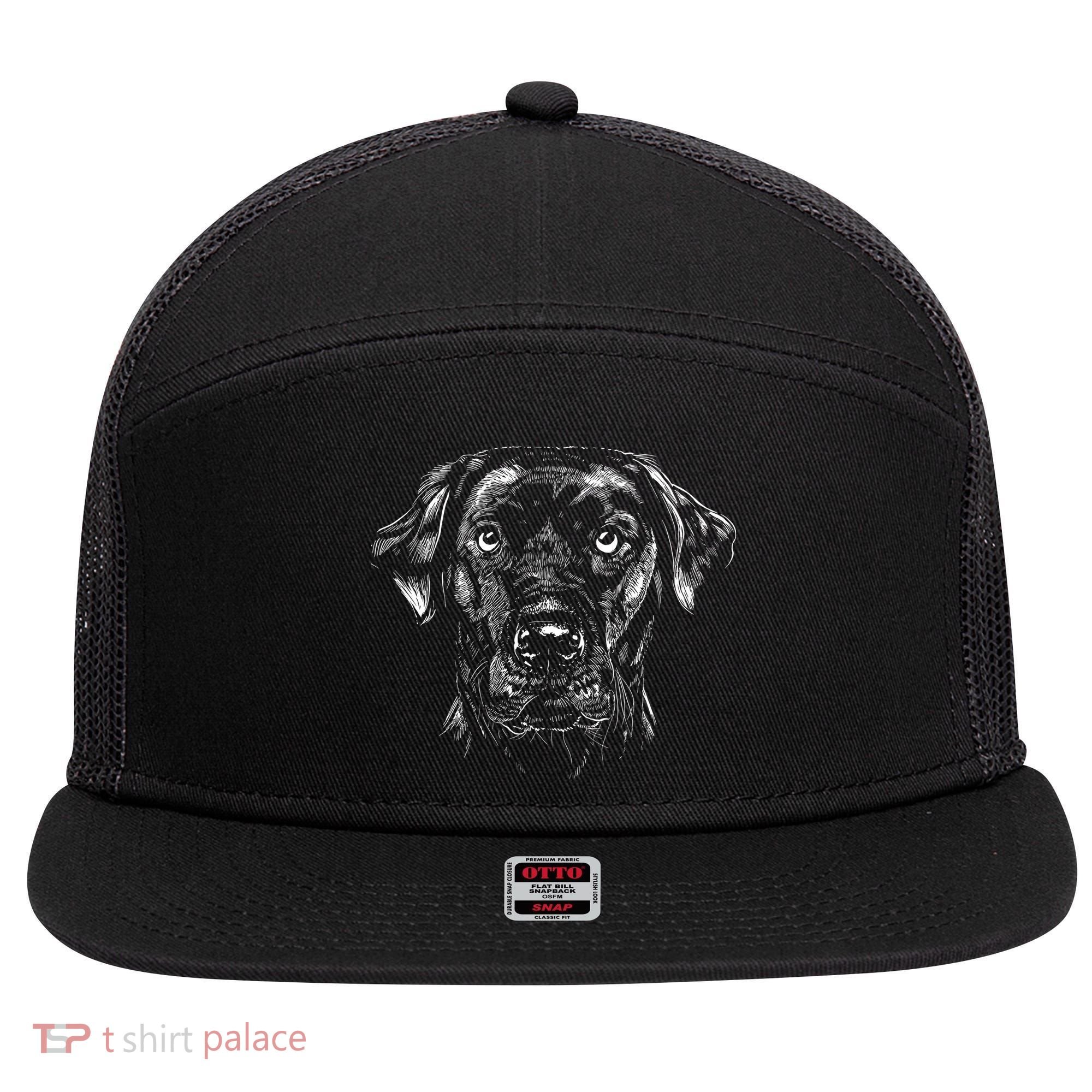 Labrador Retriever Dog 7 Panel Mesh Trucker Snapback Hat