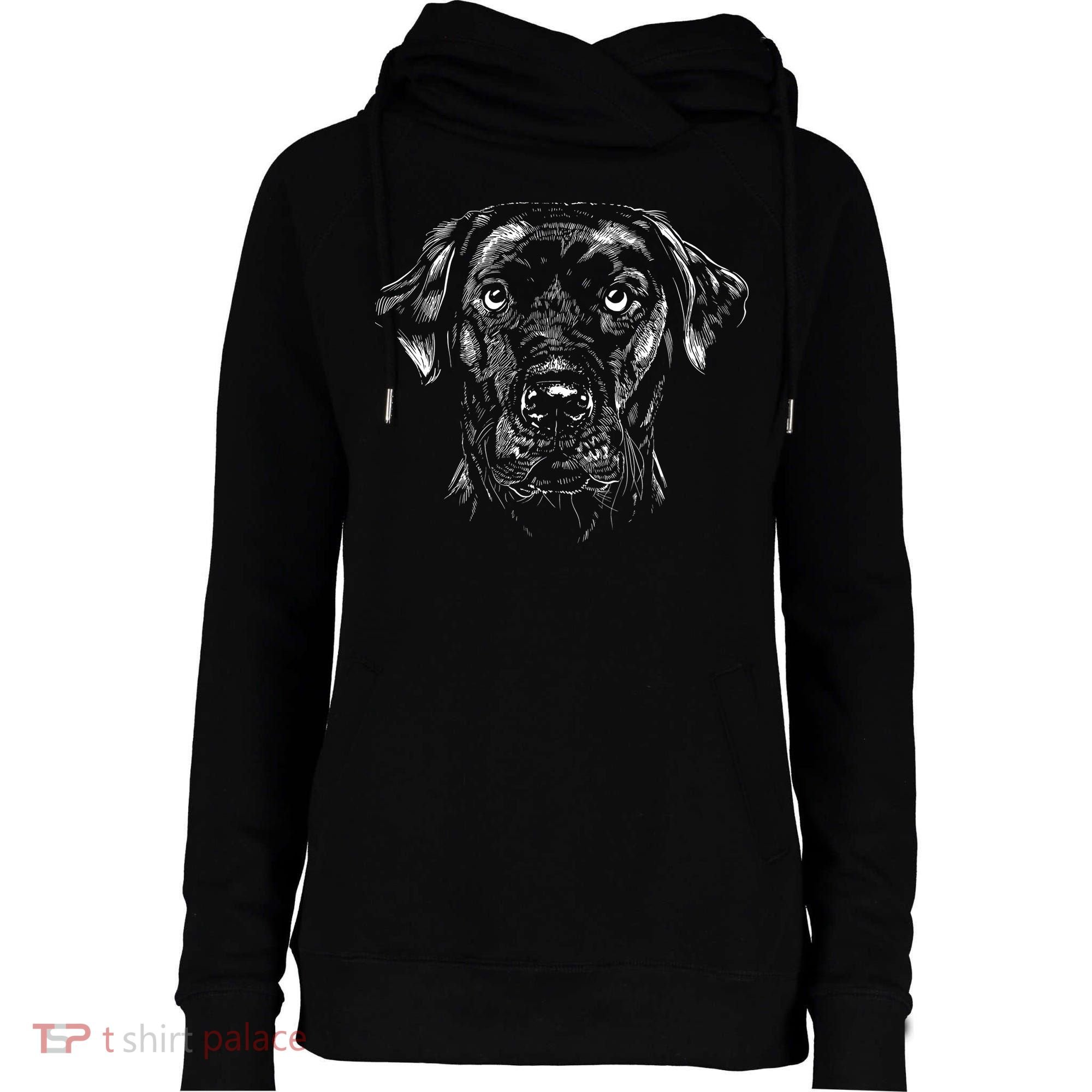 Labrador Retriever Dog Womens Funnel Neck Pullover Hood