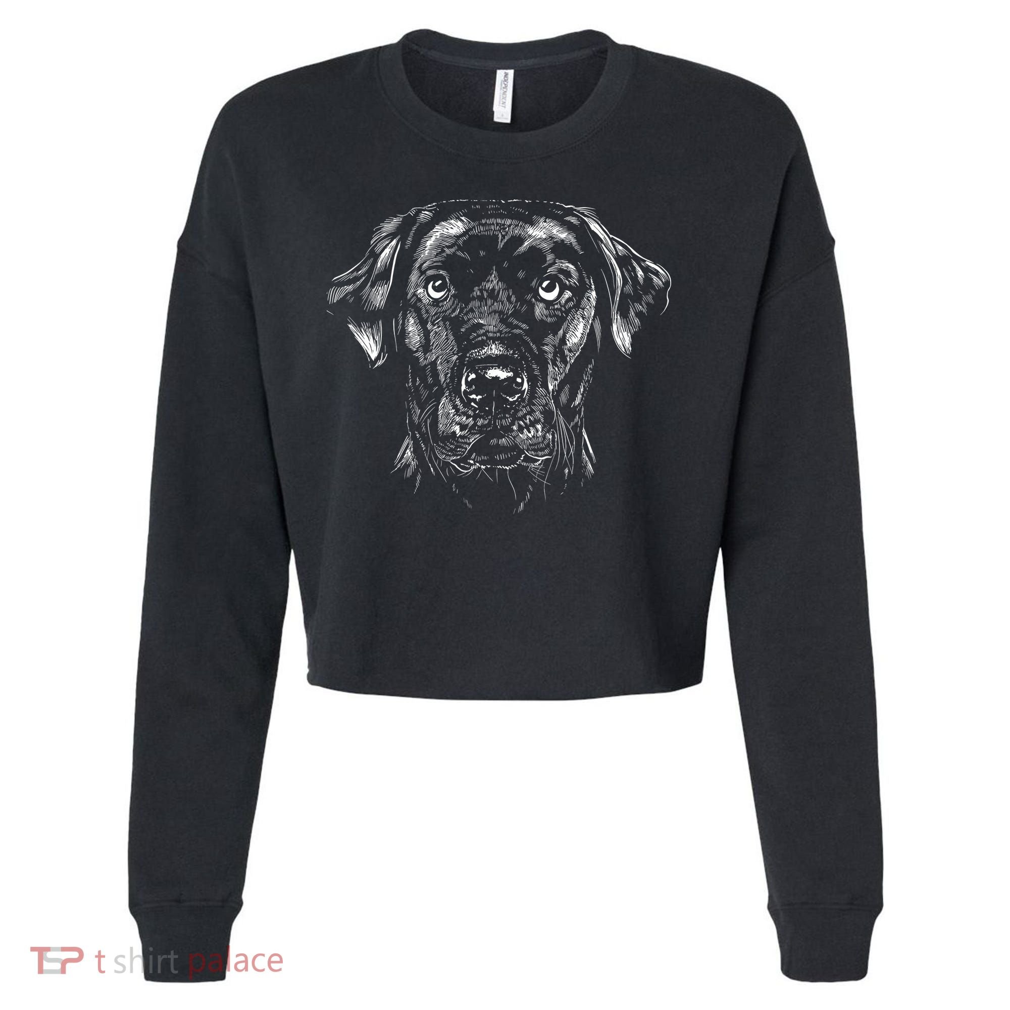 Labrador Retriever Dog Cropped Pullover Crew
