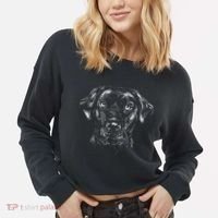 Labrador Retriever Dog Cropped Pullover Crew thumb 2