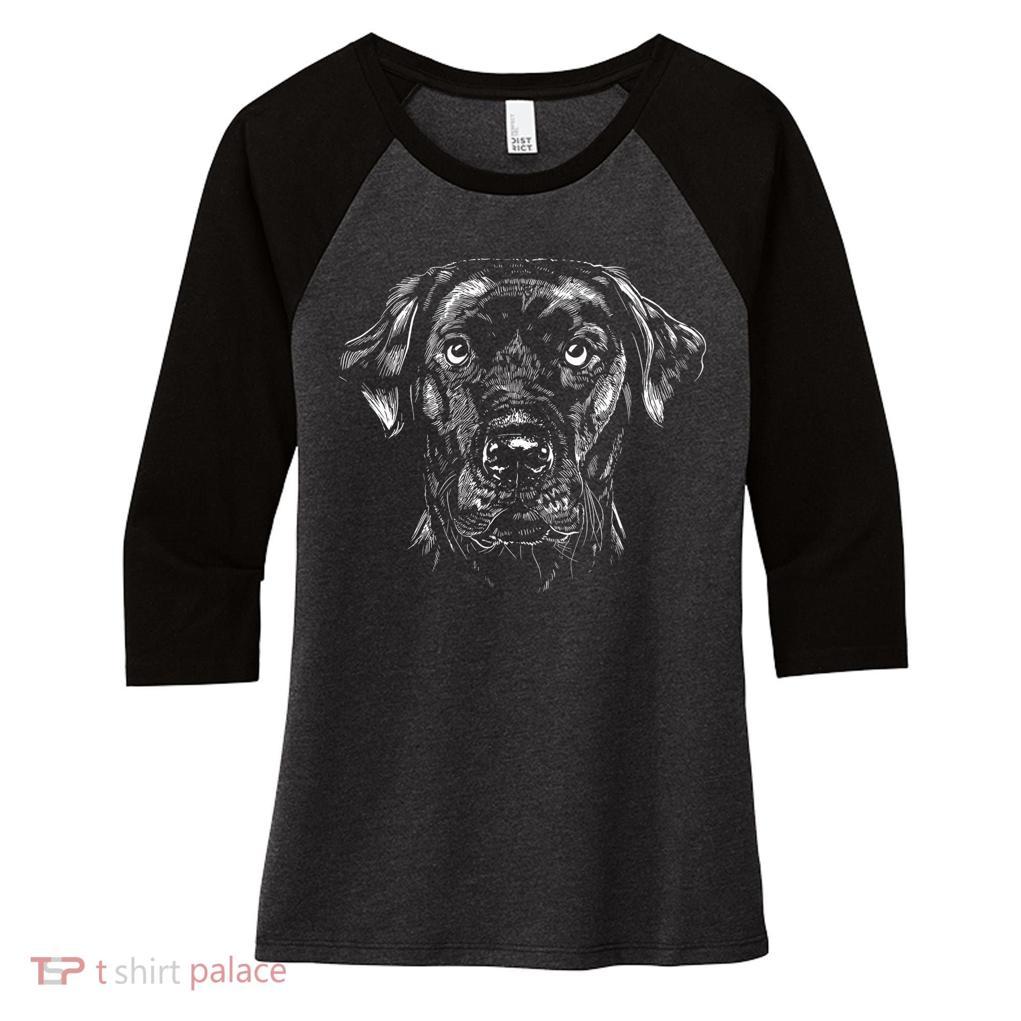 Labrador Retriever Dog Women's Tri-Blend 3/4-Sleeve Raglan Shirt