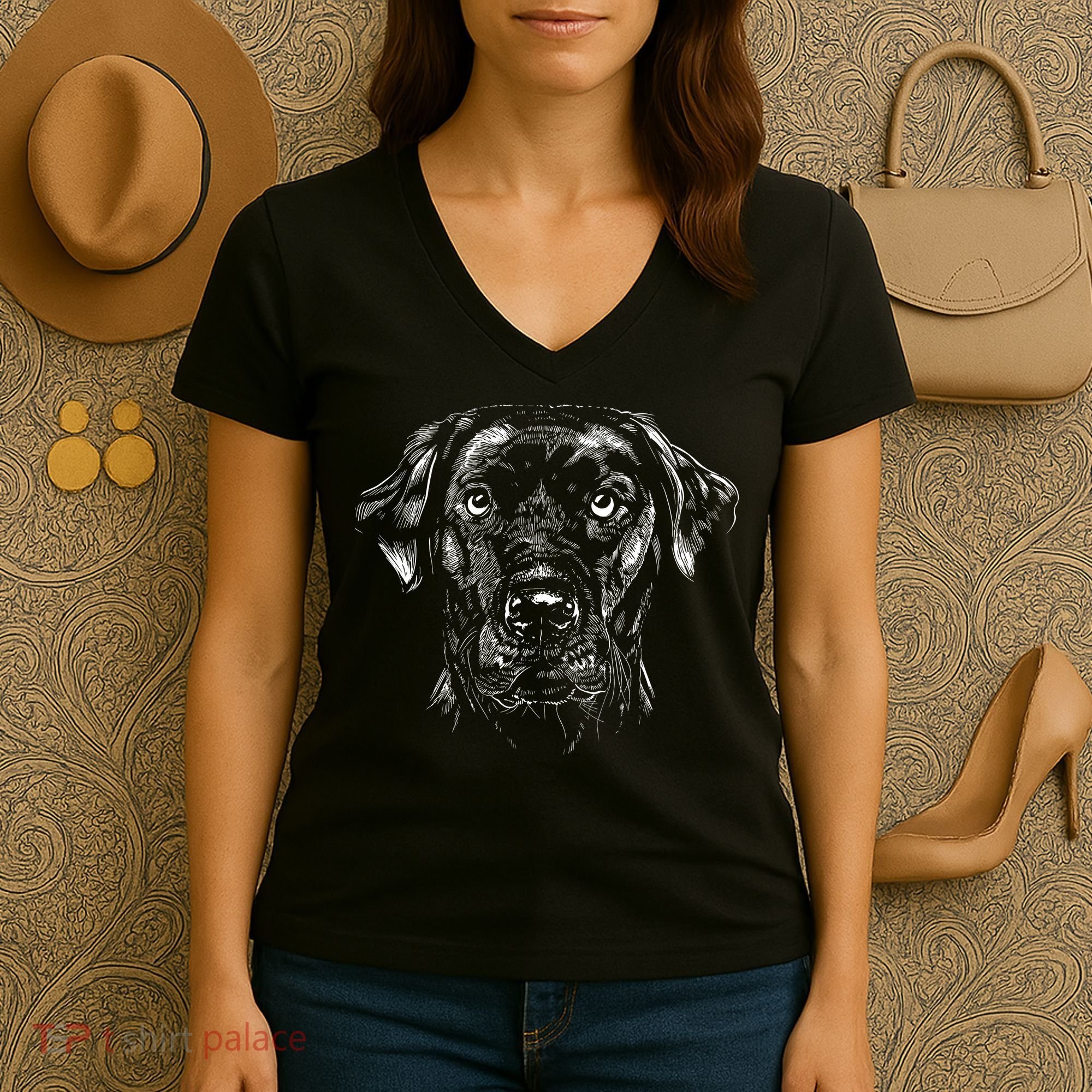 Labrador Retriever Dog Women's V-Neck T-Shirt