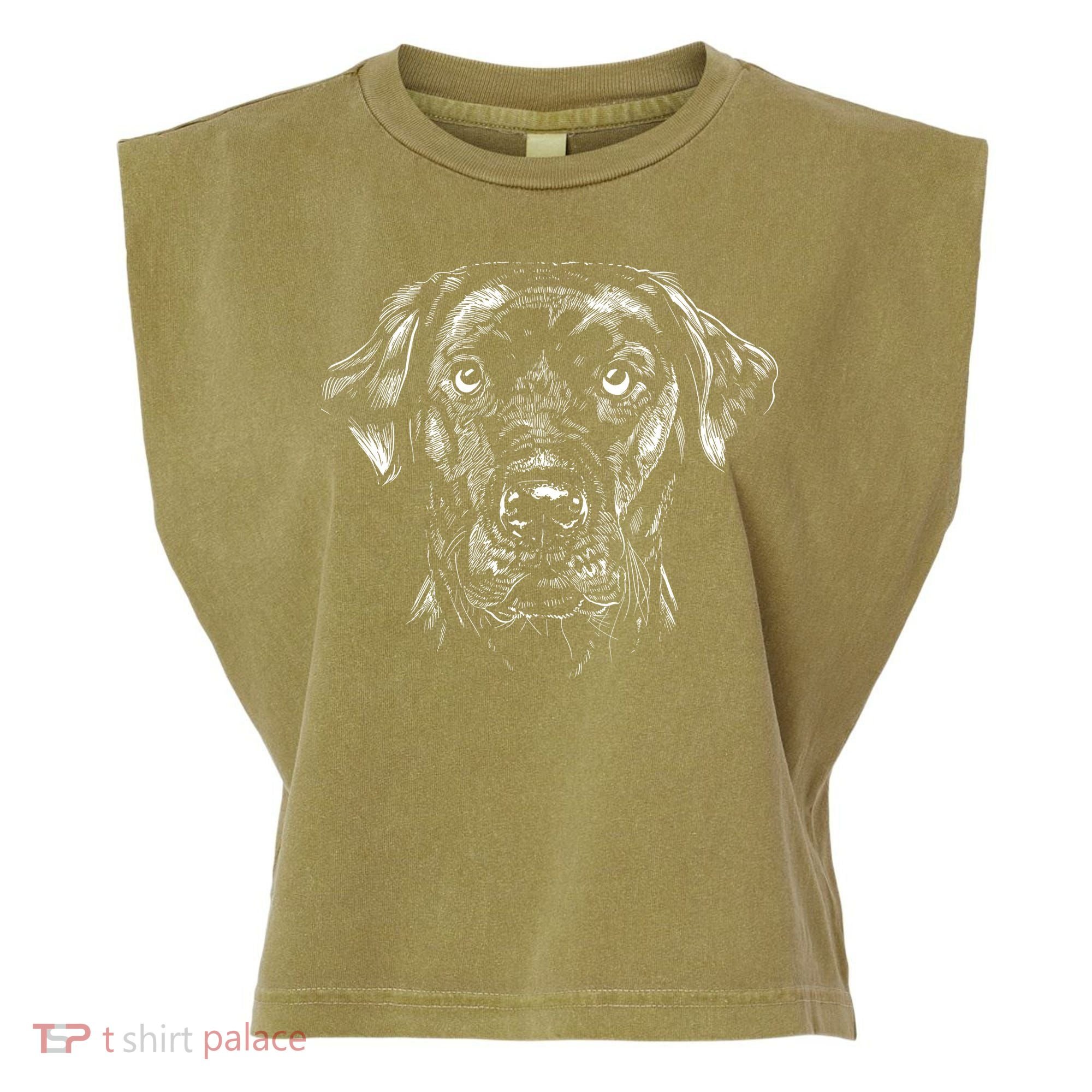 Labrador Retriever Dog Garment-Dyed Women's Muscle Tee