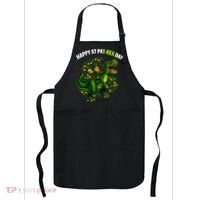 Leprechaun Riding Dino Happy Pat-rex Day T-rex Apron thumb 0