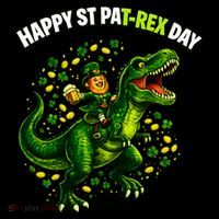Leprechaun Riding Dino Happy Pat-rex Day T-rex Coffee Mug thumb 5