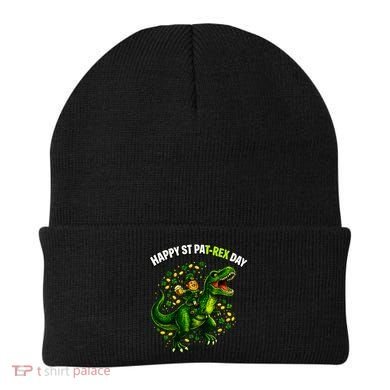 Leprechaun Riding Dino Happy Pat-rex Day T-rex Beanie
