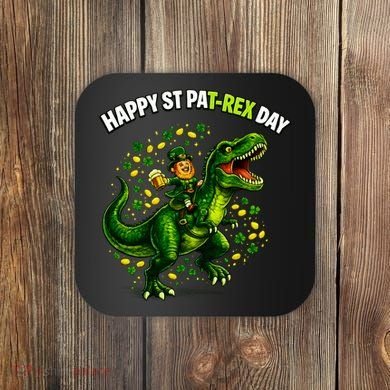 Leprechaun Riding Dino Happy Pat-rex Day T-rex Coaster
