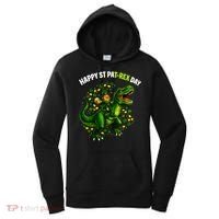 Leprechaun Riding Dino Happy Pat-rex Day T-rex Women's Hoodie thumb 0