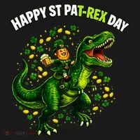 Leprechaun Riding Dino Happy Pat-rex Day T-rex Mousepad thumb 1