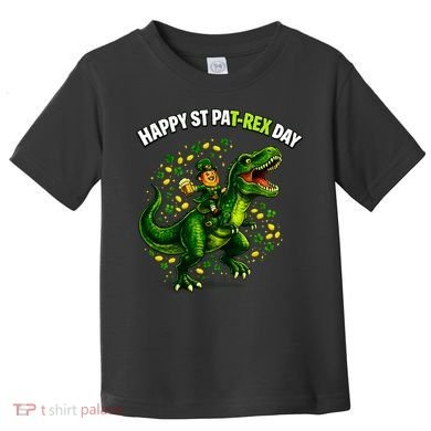 Leprechaun Riding Dino Happy Pat-rex Day T-rex Toddler T-Shirt