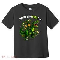 Leprechaun Riding Dino Happy Pat-rex Day T-rex Toddler T-Shirt thumb 0