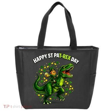 Leprechaun Riding Dino Happy Pat-rex Day T-rex Tote Bag