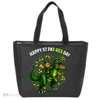 Leprechaun Riding Dino Happy Pat-rex Day T-rex Tote Bag thumb 0